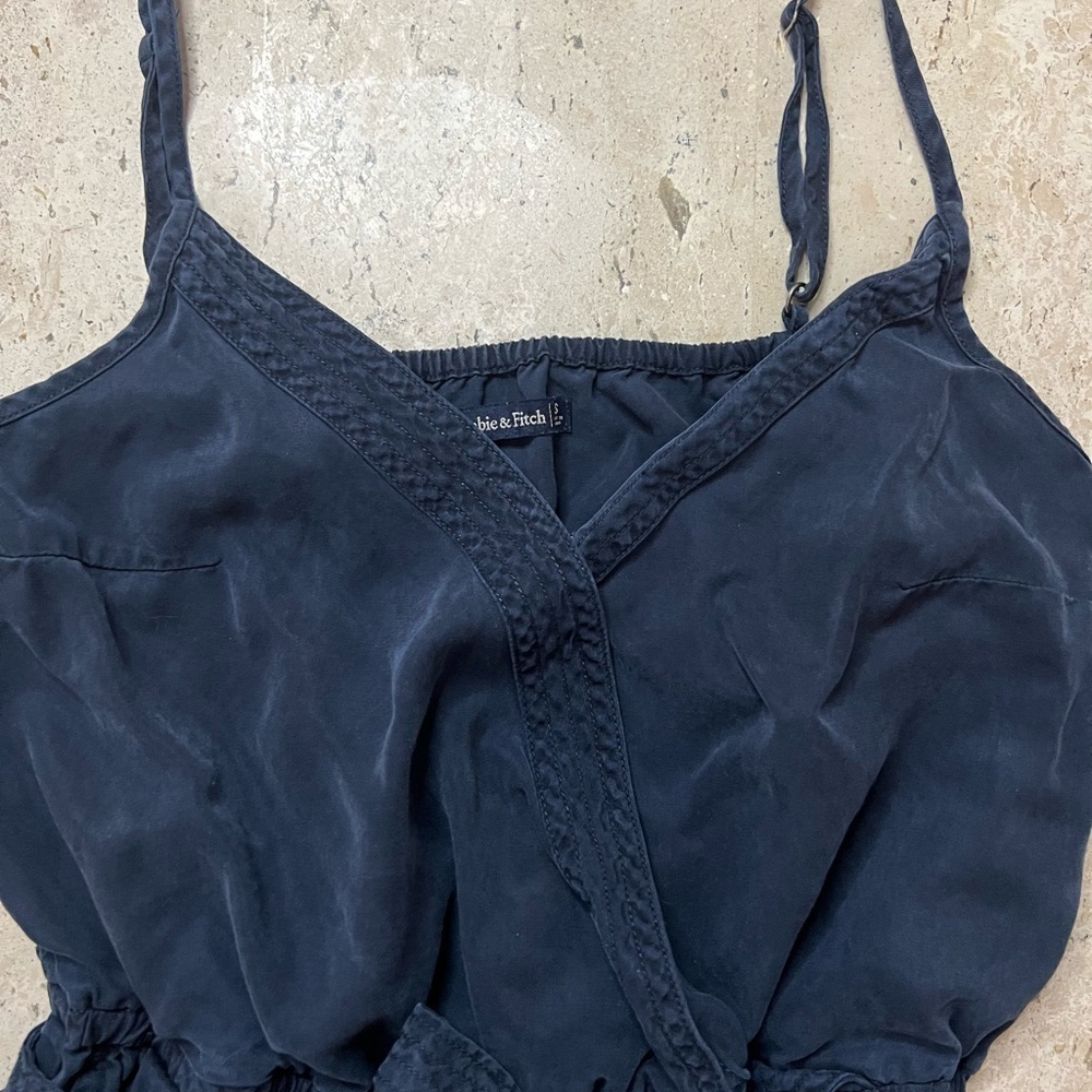 Abercrombie and Fitch Shorts Romper Vintage Washed Navy Blue Size Small - Picture 4 of 7